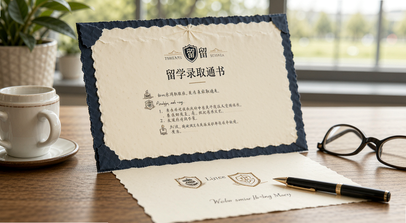留学申请录取通知书展示图