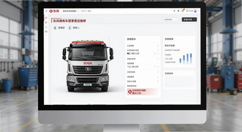 东风商用车管家售后报修工单页面预览图
