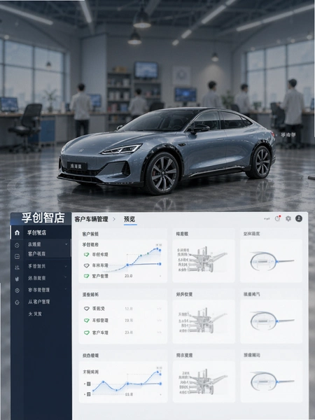 孚创智店客户车辆管理界面预览图