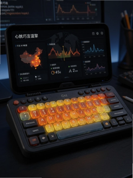巧言AI键盘心跳温度计热力引擎界面预览图