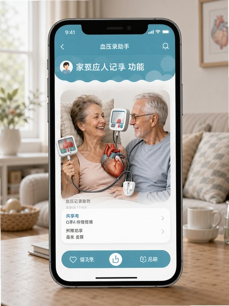 血压记录助手 家人共享功能页面