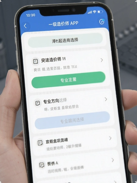 一级造价师APP专业方向选择界面