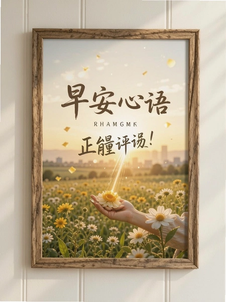 早安心语正能量语录海报成品展示图