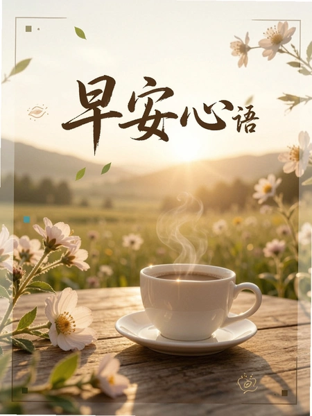 早安心语海报模板预览图