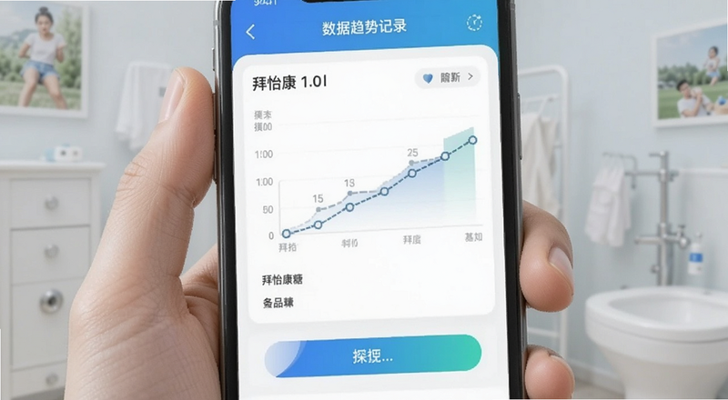 拜怡康血糖监测助手APP数据趋势记录界面图