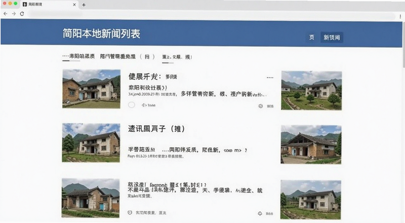 简阳本地新闻资讯列表页面预览图