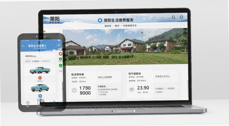 简阳生活缴费服务功能页面预览图