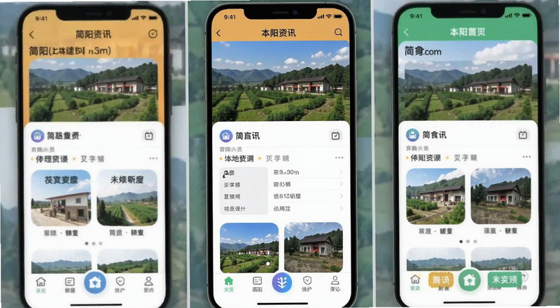 简阳本地资讯APP首页界面预览图