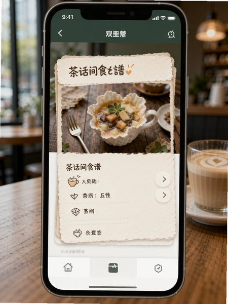 茶话间食谱卡片保存界面预览图