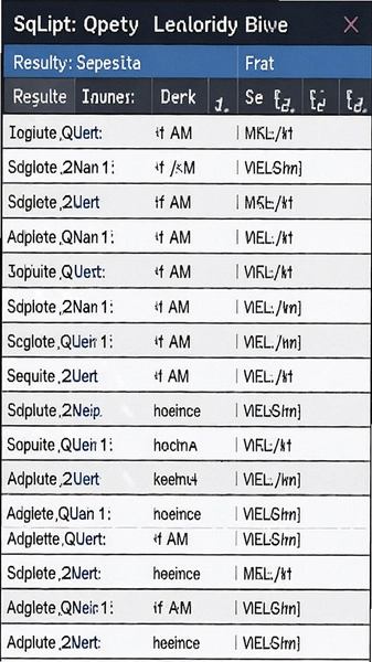 SQLlite查询结果表格展示