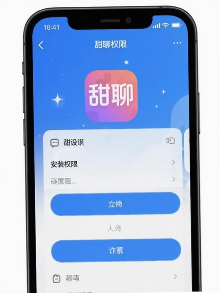 甜聊app安装权限设置页面