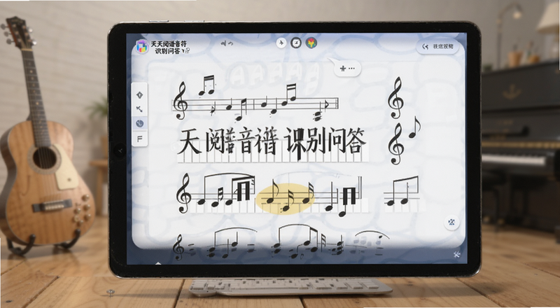 天天阅谱音符识别问答界面预览图