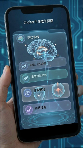 数字生命成长页面记忆条目展示图