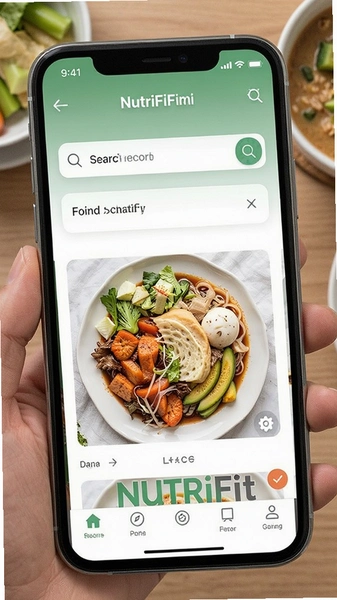 NutriFit饮食记录搜索食物界面