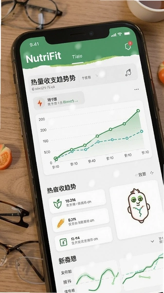 NutriFit热量收支趋势报告页面