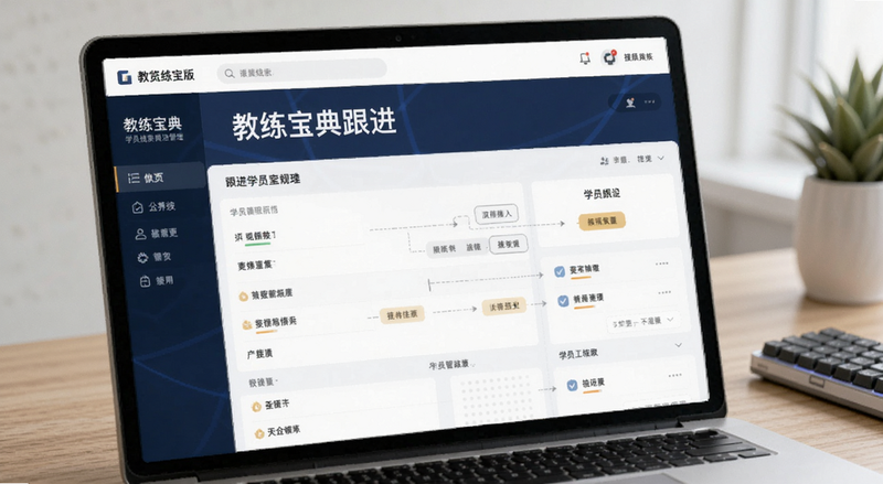 教练宝典招生版学员线索跟进标签管理界面预览图