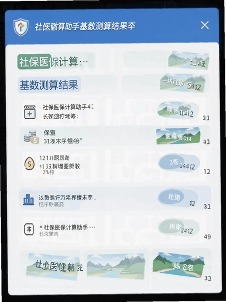社保医保计算助手基数测算结果页面