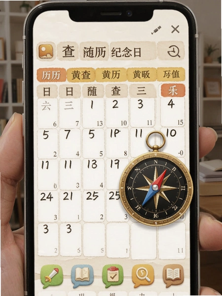 日历随查纪念日黄历 罗盘指南针工具界面预览图