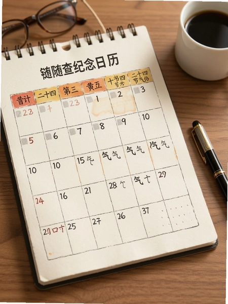 日历随查纪念日黄历 二十四节气标记
