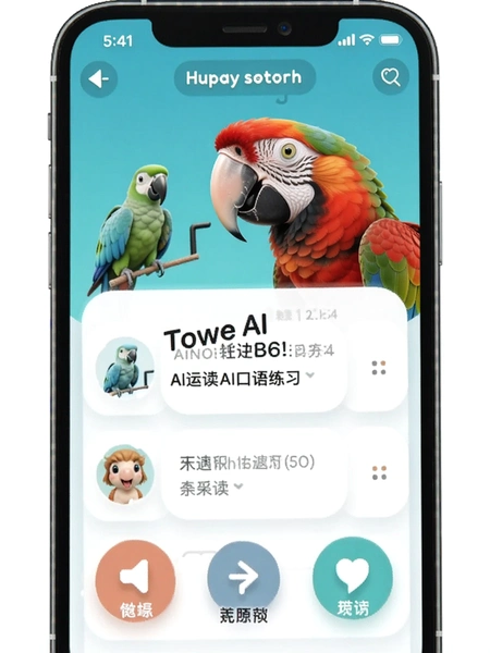 鹦鹉跟读 AI口语练习页面