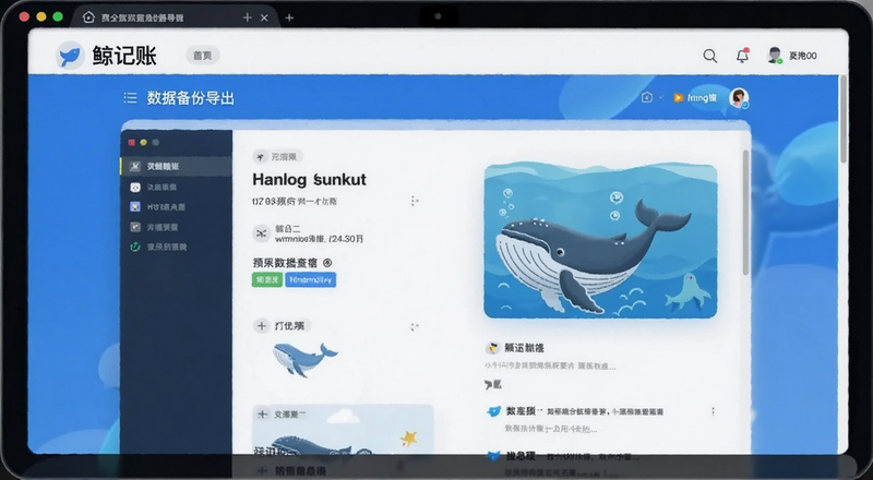 鲸记账数据备份导出页面预览图