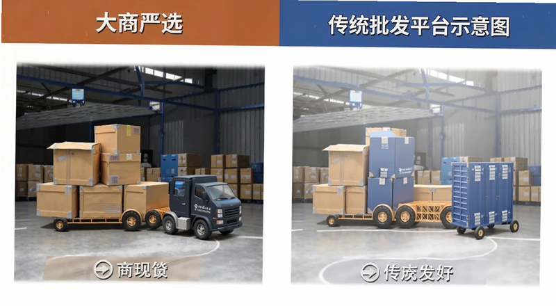 大商严选与传统批发平台对比示意图