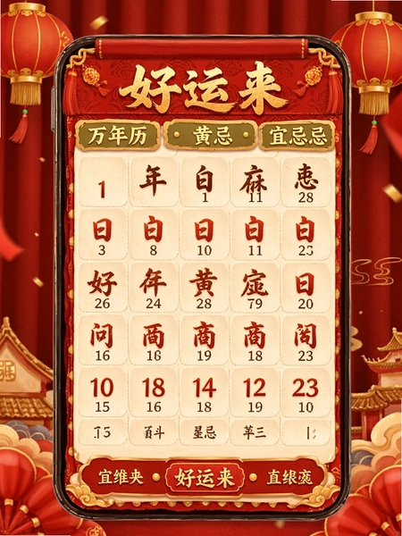 好运来万年历黄历宜忌页面