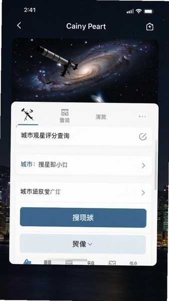 城市搜索观星评分查询界面