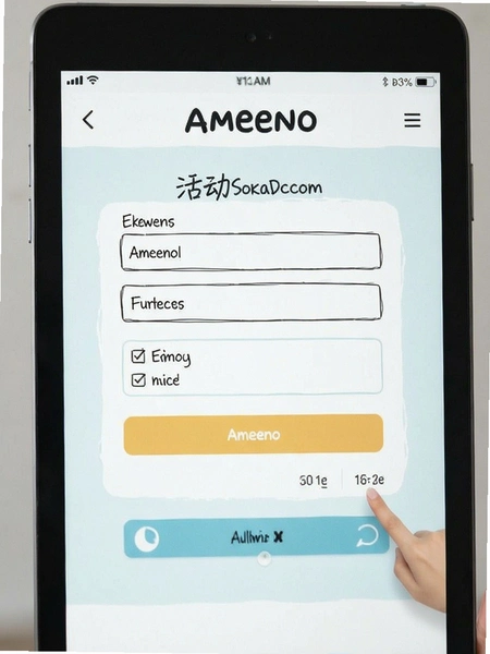 Ameeno发起活动填写界面示意图