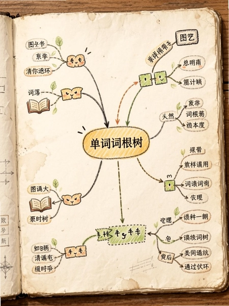 图样单词词根树思维导图