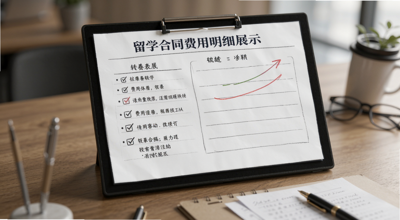 留学合同费用明细展示图
