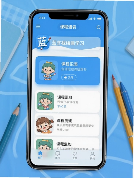 ��Ǧ�ʻ滭ѧϰapp��������γ��б�Ԥ��ͼ
