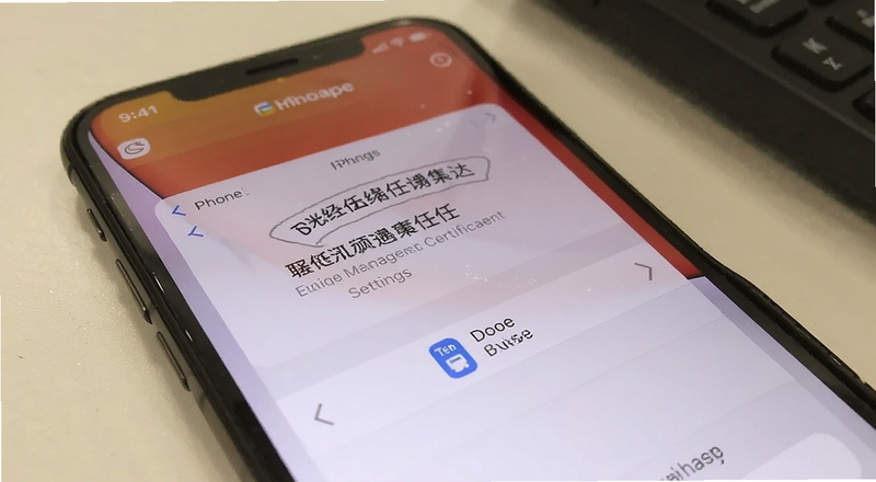 iPhone设置设备管理信任证书界面