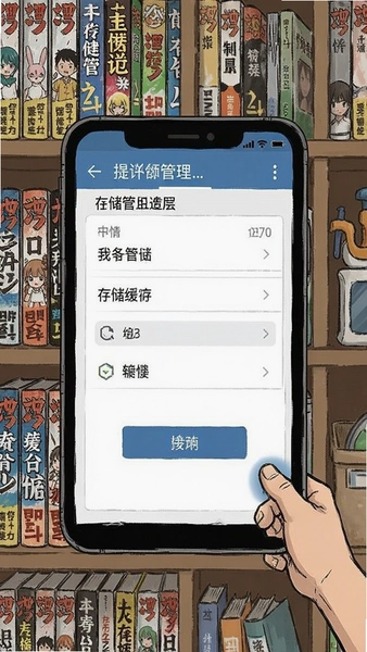 漫画书架存储管理清理缓存界面