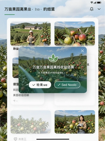 万亩果园离线收益结算弹窗界面