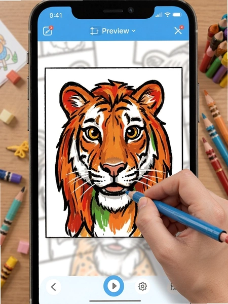 Paint数字填色 涂色过程界面预览图