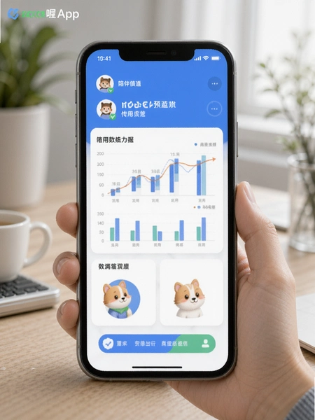 陪伴喔App使用报告数据展示预览图