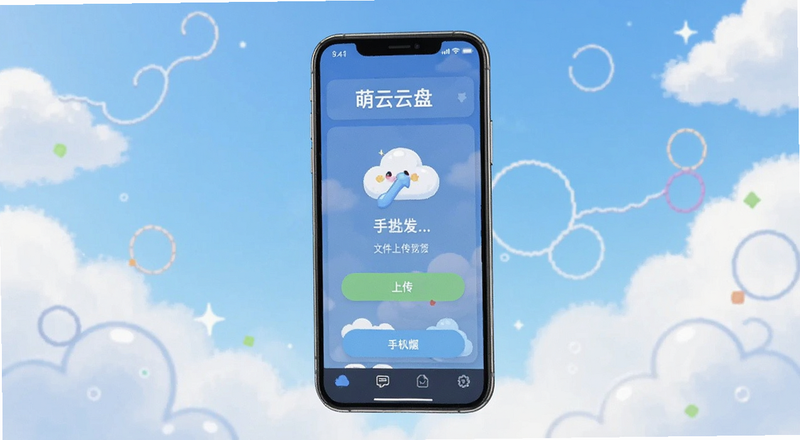 萌云云盘手机版文件上传界面预览图