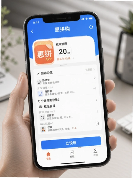惠拼购APP隐私设置与权限管理界面