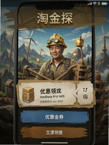淘金探 优惠券领取界面