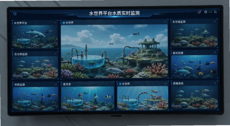 水世界平台水质实时监测大屏预览图