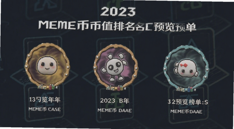 2023年Meme币市值排名榜单预览图
