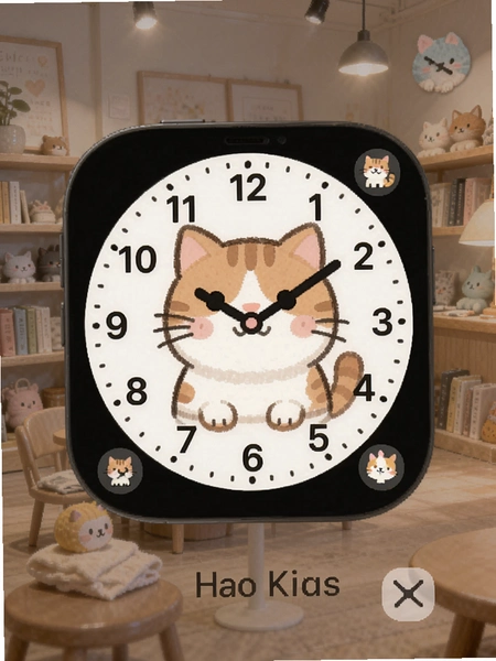 主题商店猫咪时钟小组件预览图