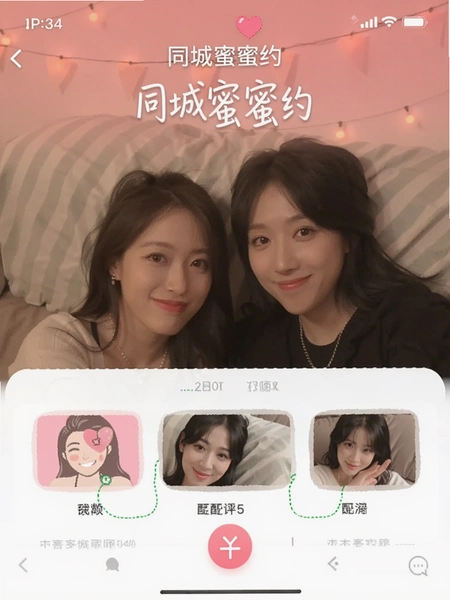 同城蜜蜜约 附近匹配界面