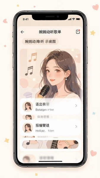 婉婉动听歌单管理界面示意图