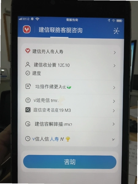 建信人寿客服咨询界面截图