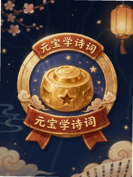 元宝学诗词打卡勋章界面