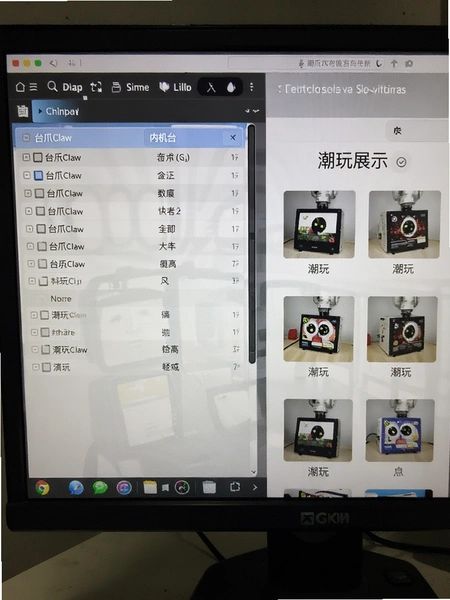 台爪Claw软件内机台列表和潮玩展示界面