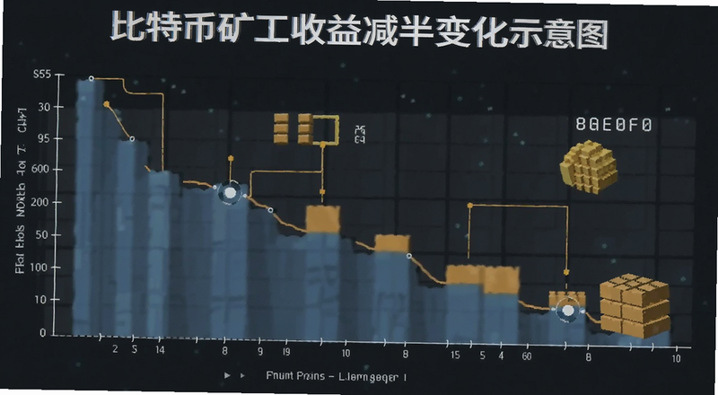 比特币矿工收益减半变化示意图