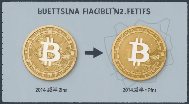 比特币减半概念示意图